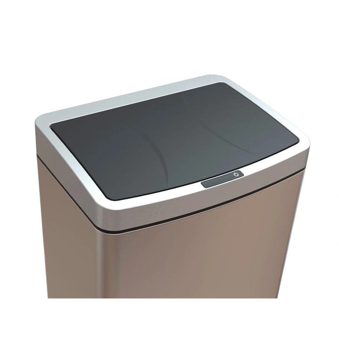 Q-connect Papelera con Sensor Automático, Capacidad 60 Litros, Metal Cromado, 630x270x400 mm 4