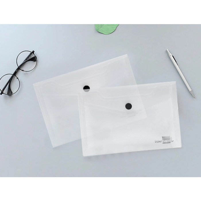 Liderpapel 44234 Carpeta Dossier Broche Polipropileno Transparente Translúcido DIN A6 7