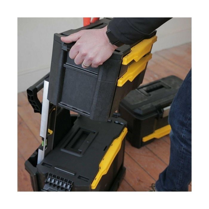 Stanley 1-79-206 Taller Móvil Modular para Herramientas con 4 Cajones, Asa Telescópica y Ruedas Robustas, Polipropileno 1 Stanley 1-79-206 Taller Móvil Modular para Herramientas con 4 Cajones, Asa Telescópica y Ruedas Robustas, Polipropileno 1
