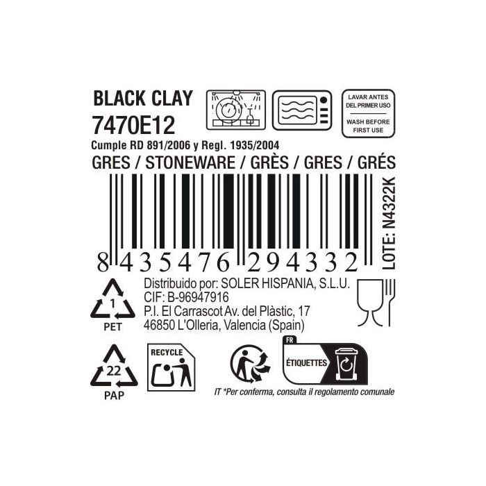 La Mediterranea Bol Black Clay 200 ml, 10 x 5.1 cm (24 Unidades) 4