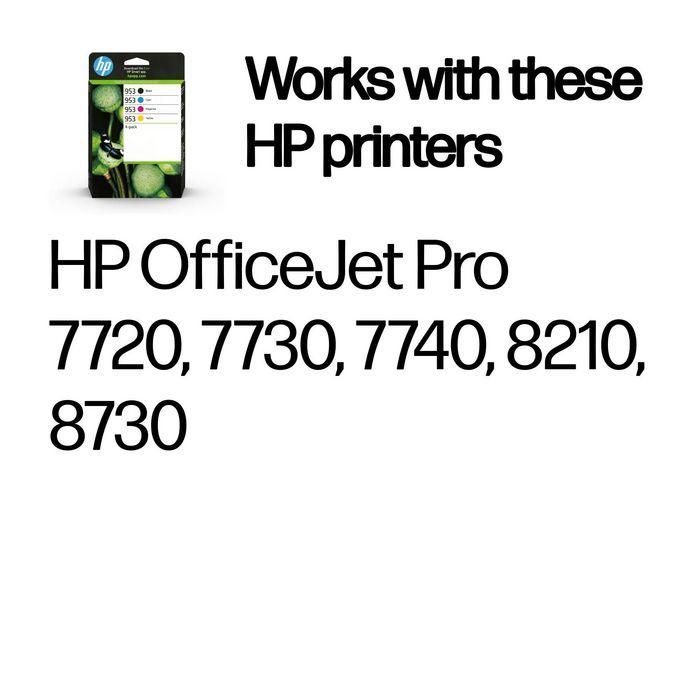 HP Tinta Bk C M Y Pack 4 Cartuchos Nº 953 para Officejet Pro 7700 8200 8700 Series 1