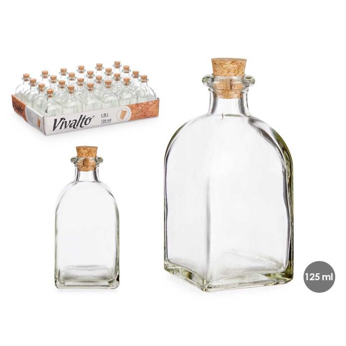 Frasca Vidrio 125 Ml Tapon Corcho Vivalto 5X10CM (48 Unidades) Frasca Vidrio 125 Ml Tapon Corcho Vivalto 5X10CM (48 Unidades)