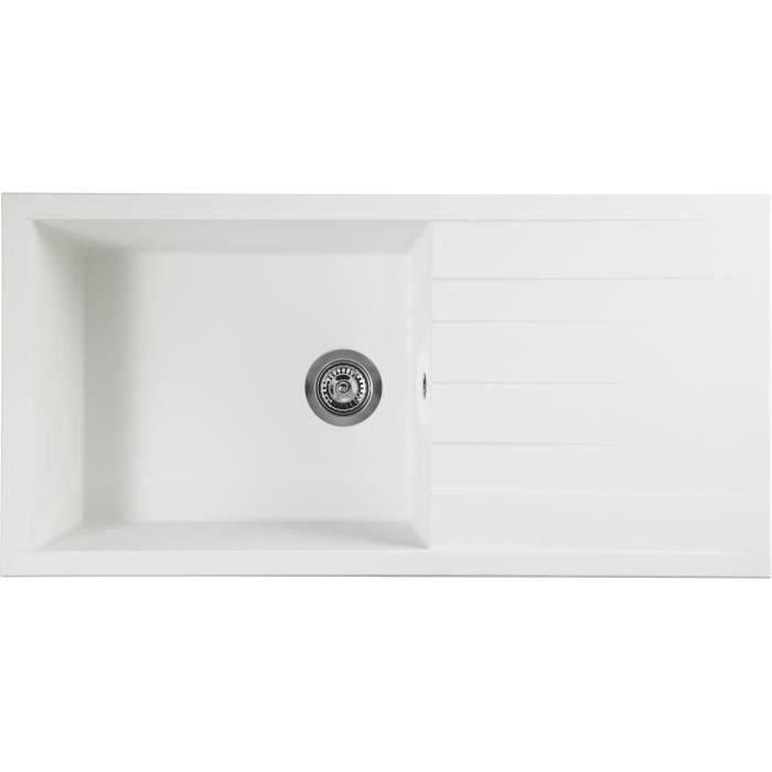 Stradour UNI - 17 Fregadero Incorporado CUBE SMC Blanco 1 Recipiente 100x50 cm Drenaje Manual con Sifón y Cesta Stradour UNI - 17 Fregadero Incorporado CUBE SMC Blanco 1 Recipiente 100x50 cm Drenaje Manual con Sifón y Cesta