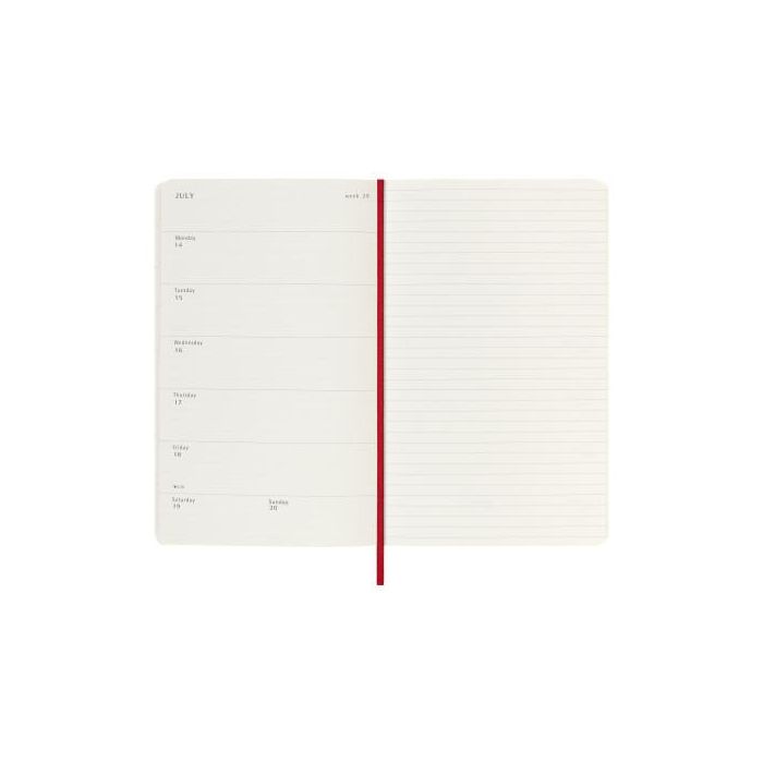 Moleskine Agenda Semanal 18M 2025-2026 Tapa Blanda Rojo 13x21 cm DSF218WN3Y26 2