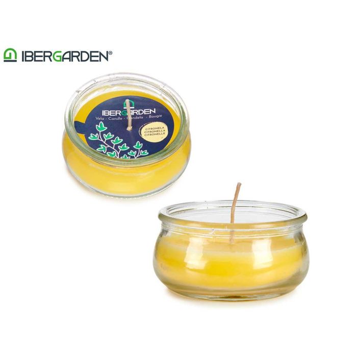 Vela Citronela en Tarro Bajo Ibergarden 7.7x4x7.7 cm - Amarillo (96 Unidades) 1