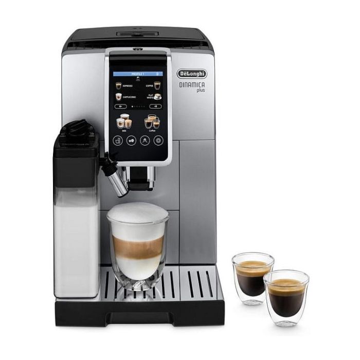 DeLonghi Máquina espresso Dinamica ECAM 380.85.SB, Totalmente automática, 1.8 L, Molinillo integrado, Negro, Plata 0 DeLonghi Máquina espresso Dinamica ECAM 380.85.SB, Totalmente automática, 1.8 L, Molinillo integrado, Negro, Plata 0