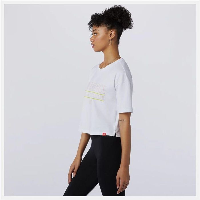 Camiseta de Manga Corta Mujer New Balance Essentials Athletic Club Boxy Blanco 16 Años