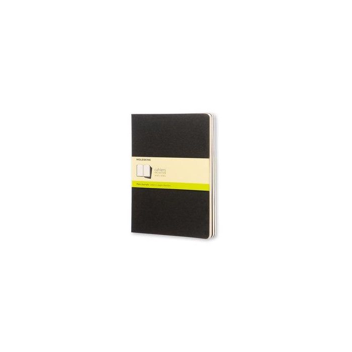 Cuaderno Moleskine Cahier 19X25 120H Lisa Negra Set De 3