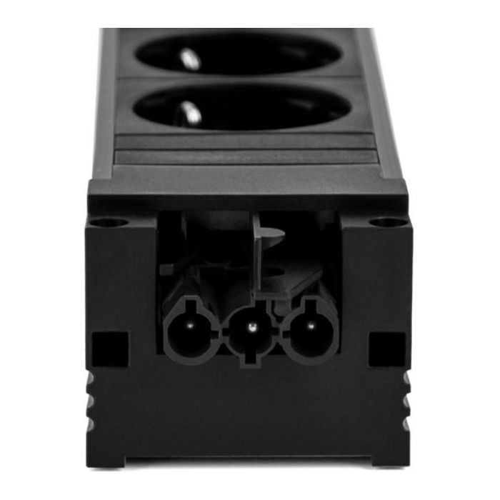 Bachmann 906.18820 STEP BASE 4xUTE GST18 France - Regleta Eléctrica de 4 Tomas, Interruptor, 250V 50Hz 3680W 16A, IP20, Negro, Para Interior