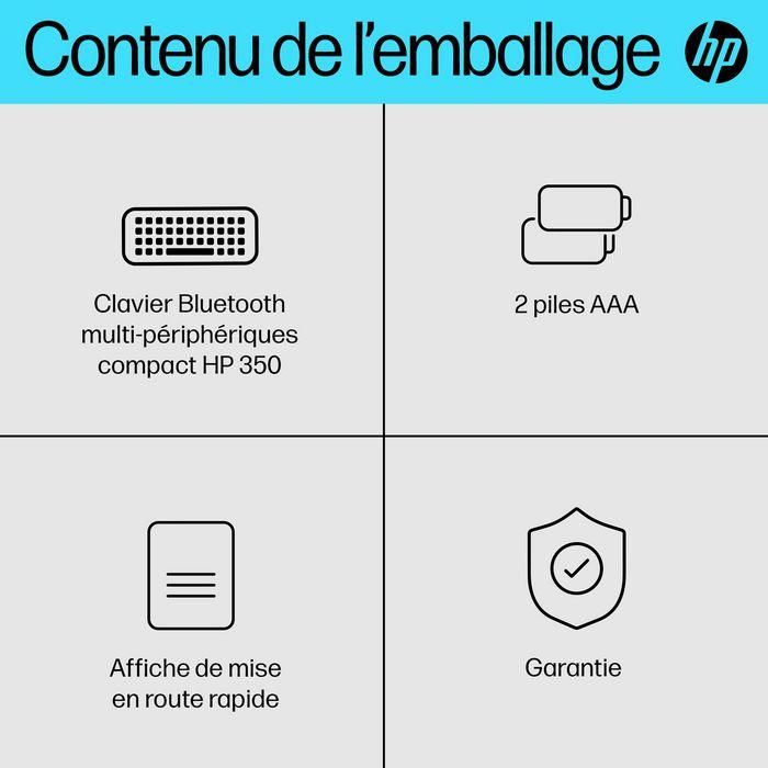 HP 350 Teclado Inalámbrico Bluetooth Compacto Multi-Dispositivo, Cómodo y Portátil para Productividad en PC, Portátil, Tablet y Móvil 11