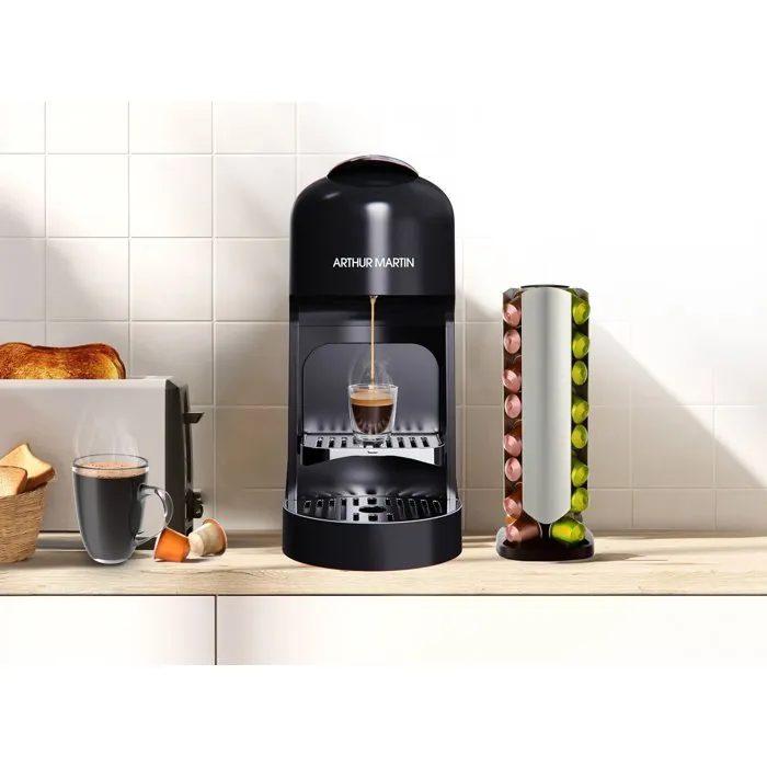 Arthur Martin AMN230N Cafetera de Cápsulas Espresso y Lungo - 1400 W - Negra 1