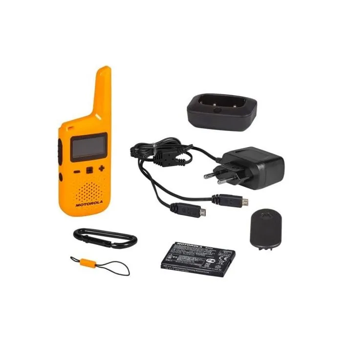 Motorola Walkie Talkies TALKABOUT T72 Amarillo - Alcance 8 km - PMR446 - 16 Canales - 121 Códigos 1