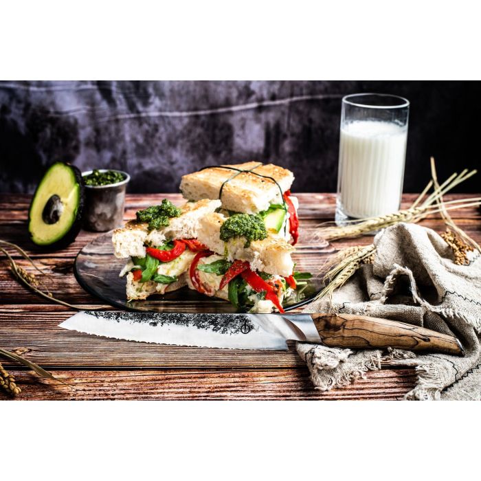 Cuchillo de pan - FORJADO - KATAI - Acero VG10 - Mango de madera de raíz - 20,5 cm de largo 0 Cuchillo de pan - FORJADO - KATAI - Acero VG10 - Mango de madera de raíz - 20,5 cm de largo 0