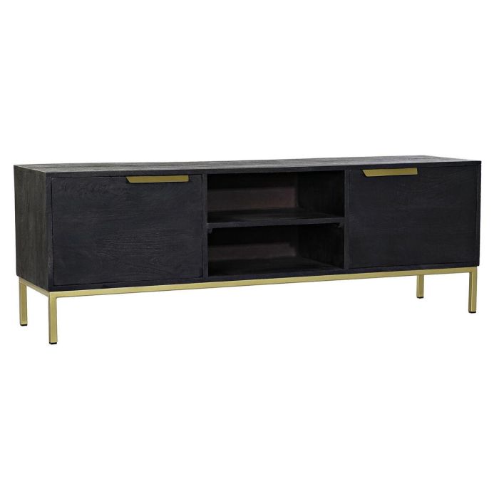 Mueble Tv Moderno DKD Home Decor Negro Dorado 38 x 51 x 147 cm