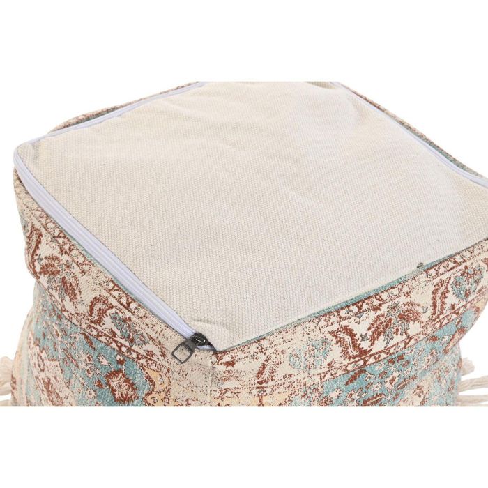 DKD Home Decor Cojín de Suelo Árabe Fez Hecho a Mano con Flecos y Cremallera Poliéster Verde Beige 40x40x40 cm 2 DKD Home Decor Cojín de Suelo Árabe Fez Hecho a Mano con Flecos y Cremallera Poliéster Verde Beige 40x40x40 cm 2