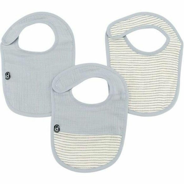 Domiva DOM3700948338513 Pack de 3 Baberos de Gasa de Algodón 6-12 Meses Azul Vintage