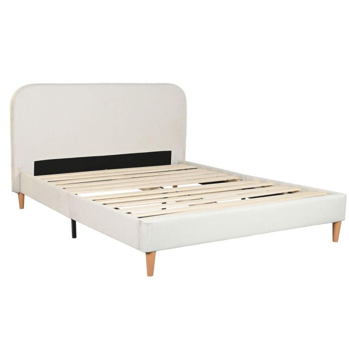 DKD Home Decor Cama Urban Crudo 219x104x170 cm para colchón de 150x200 de Poliéster y Madera
