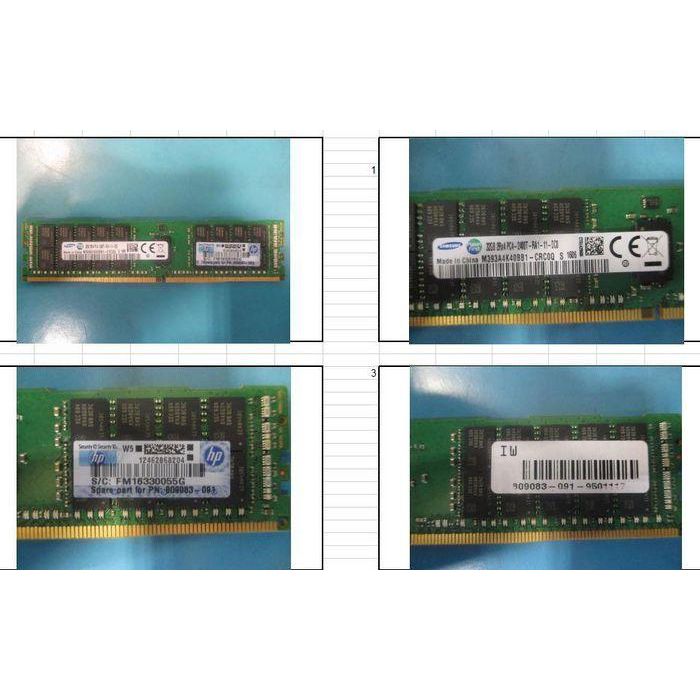 Hewlett Packard Enterprise SmartMemory 32GB, 2400MHz, PC4-2400T-R, DDR4, dual-rank x4, 1.20V, CAS-17-17-17, registered dual in-line memory module (RDIMM) 1