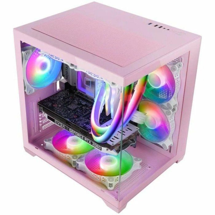 Caja Minitorre Micro ATX / ITX Mars Gaming MCVIEW2P Rosa 3 Caja Minitorre Micro ATX / ITX Mars Gaming MCVIEW2P Rosa 3