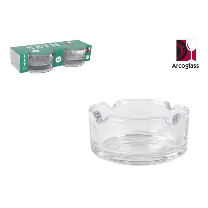 La Mediterranea Set 2 Ceniceros de Cristal "Seth" Ø7.2 x 3.3 cm (36 Cajas)