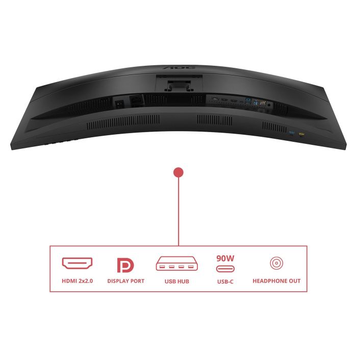 AOC CU34E4CV 86,0cm (34") 21:9 3440x1440 UltraWide QHD Curvo 120Hz 4ms HDMI/DP/USB-C Negro 13