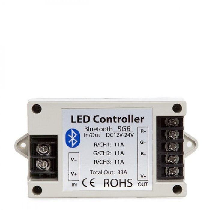 Controlador Tira LED RGB Bluetooth Smartphone 12-24VDC 400-800W 1
