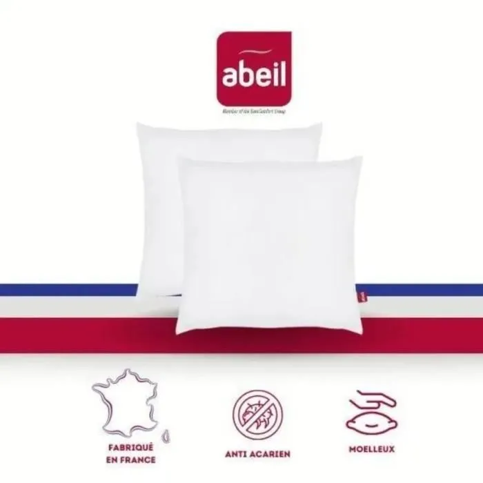 Abeil Set 2 Almohadas Antiacáros 60x60 cm 100% Algodón Orgánico Tratado Biome® 0 Abeil Set 2 Almohadas Antiacáros 60x60 cm 100% Algodón Orgánico Tratado Biome® 0