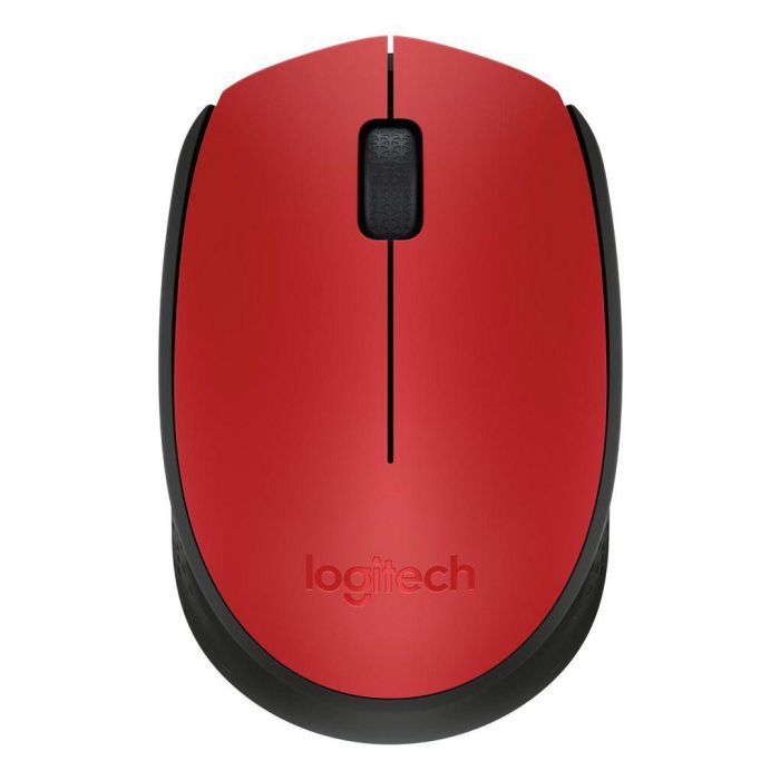 Logitech M171 Ratón Inalámbrico, RF Wireless, Pila Alcalina, Rojo