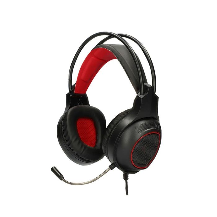 Auriculares con Micrófono Gaming KSIX Drakkar USB LED Negro Rojo 8