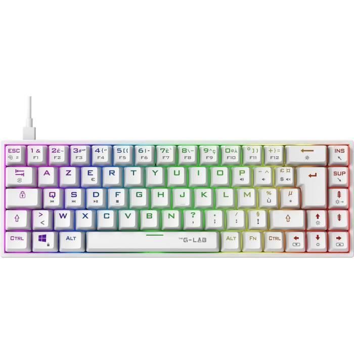 Teclado para juegos - The G-Lab - KEYZ TITAN - Mecánico (interruptor rojo) - Con cable - RGB - Blanco 1 Teclado para juegos - The G-Lab - KEYZ TITAN - Mecánico (interruptor rojo) - Con cable - RGB - Blanco 1