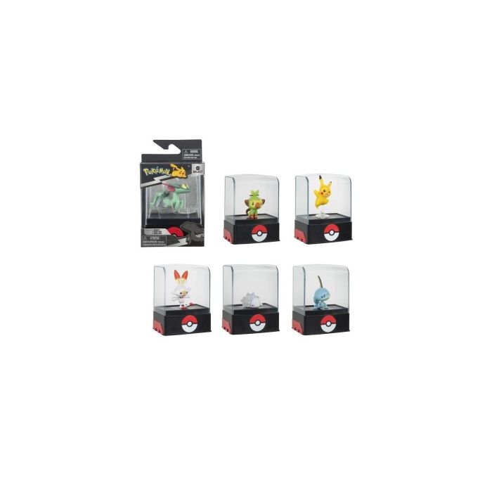 Jazwares Figura Pokemon Con Vitrina - Set de Figura Exclusiva de 5cm con Vitrina Detallada y Apilable para Fans