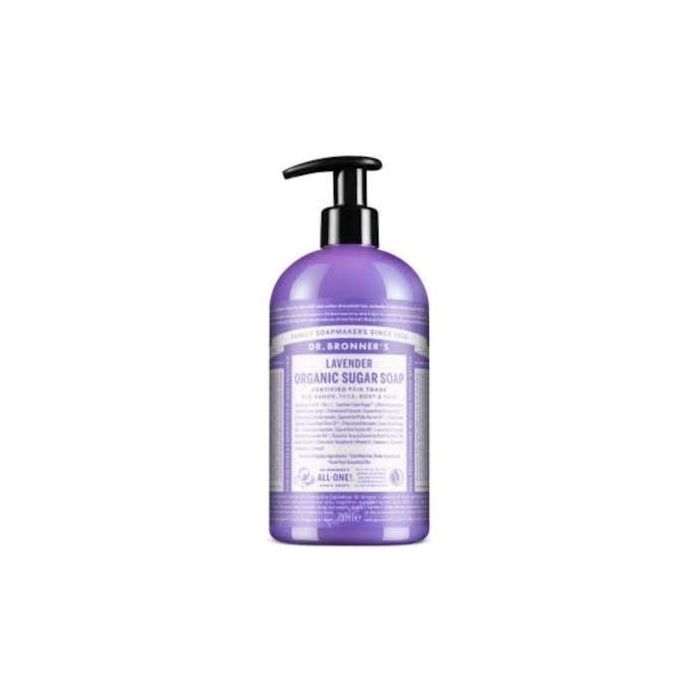 DR. BRONNER´S Jabón de Azúcar Lavanda 710ml para Manos, Cuerpo y Pelo - Fragancia Relajante