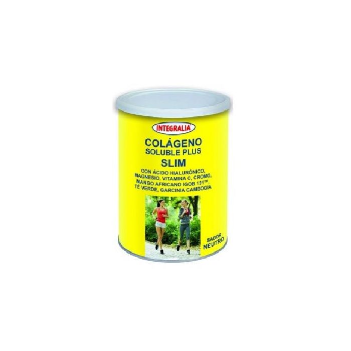 INTEGRALIA Colágeno Soluble Plus Slim 300g con Magnesio, Ácido Hialurónico, Vitamina C, Mango, Té Verde, Garcinia y Cromo
