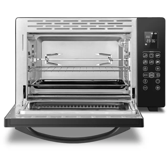 Continental Edison CEMF38DIG Mini Horno Eléctrico 38L Negro 1600W con Asador y Circulación Natural