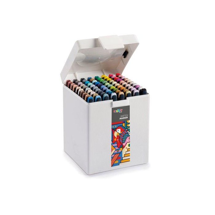 Rotulador Fibra Carioca Plus Sketch Marker Doble Punta Caja De 80 Colores Surtidos