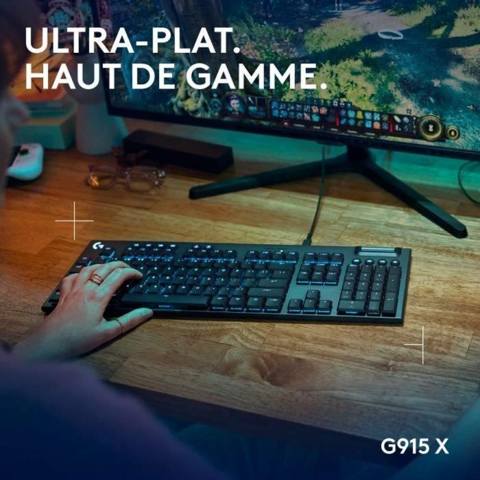 Teclado para juegos - con cable - Logitech G - G915 X - Interruptor táctil - AZERTY - Negro 5 Teclado para juegos - con cable - Logitech G - G915 X - Interruptor táctil - AZERTY - Negro 5