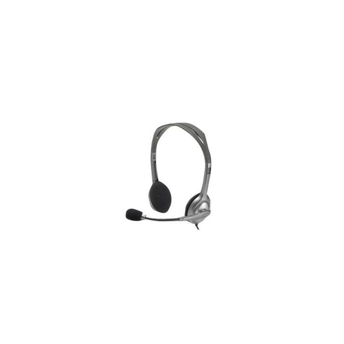 Logitech H111 Auriculares Estéreo con Micrófono Giratorio para Múltiples Dispositivos, PC, Smartphone y Tablet, Jack 3.5mm