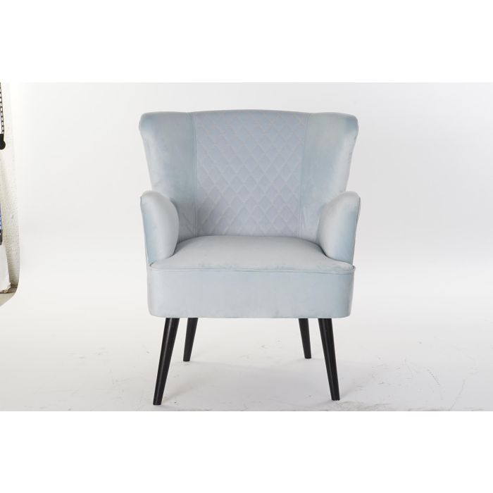 DKD Home Decor Butaca Sixties, Poliéster y Metal, Color Azul Celeste y Negro, Desmontable, Medidas 76x82x76 cm, Altura Asiento 42 cm 4