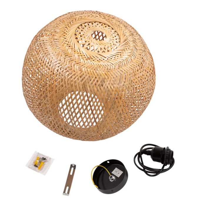 Kasukabe Lámpara Colgante Bambú SKD-P80003 Estilo Natural Mediterráneo Boho-Chic para Salones Comedores Dormitorios 5 Kasukabe Lámpara Colgante Bambú SKD-P80003 Estilo Natural Mediterráneo Boho-Chic para Salones Comedores Dormitorios 5