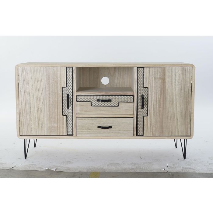 DKD Home Decor Buffet Morefond Indus Natural Negro 41 x 65 x 120 cm Metal Paulownia 5