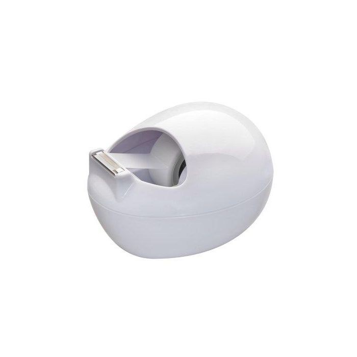 Scotch Portarrollo de Sobremesa C-36 Karim Rashid Blanco con Cinta Magic 7,5m x 19mm - Dispensador Recargable y Antideslizante