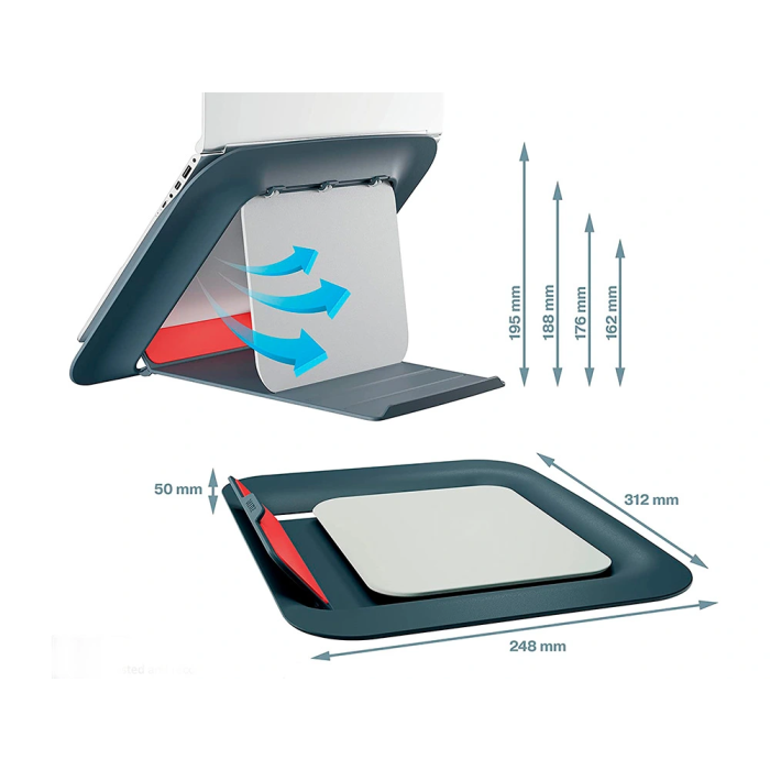 Soporte Leitz Ordenador Portatil Ergo Cosy Gris 1