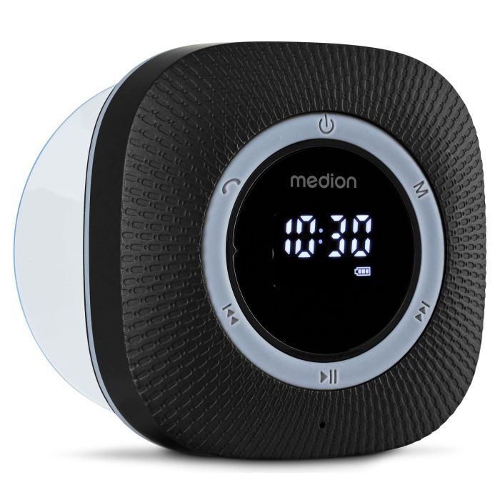 Medion MED4061275227628 Radio de Ducha FM Bluetooth IPX6 con Soporte de Ventosa, Color Negro 1 Medion MED4061275227628 Radio de Ducha FM Bluetooth IPX6 con Soporte de Ventosa, Color Negro 1