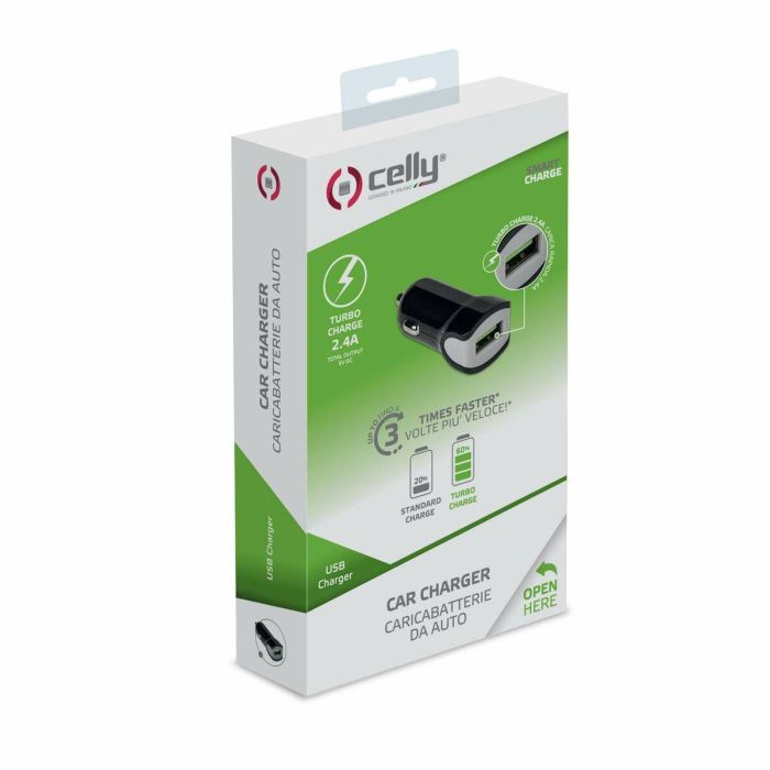 Cargador de Coche Celly CCUSBTURBO Negro 1 Cargador de Coche Celly CCUSBTURBO Negro 1