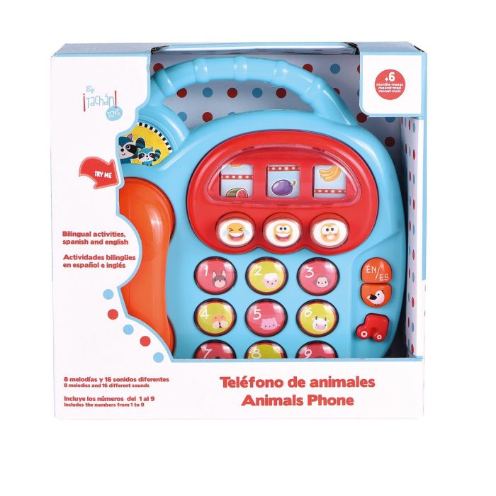 Tachan Ls9991 Teléfono de Juguete Educativo Bilingüe Castellano Inglés con Sonidos, Animales, Números y Frutas para Bebés +6 Meses 0 Tachan Ls9991 Teléfono de Juguete Educativo Bilingüe Castellano Inglés con Sonidos, Animales, Números y Frutas para Bebés +6 Meses 0
