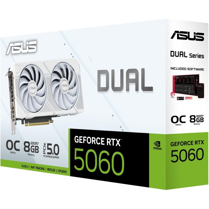 ASUS Dual -RTX5060-O8G-WHITE NVIDIA GeForce RTX 5060 8GB GDDR7 PCIe 5.0 Tarjeta Gráfica Blanca 4 ASUS Dual -RTX5060-O8G-WHITE NVIDIA GeForce RTX 5060 8GB GDDR7 PCIe 5.0 Tarjeta Gráfica Blanca 4