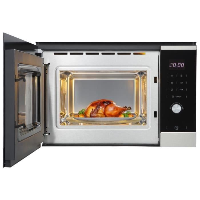 Continental Edison CEMO25GINES Microondas de empotrar, Acero inoxidable negro, 25L, L59,5 x H38,8 x D40,1 cm 2