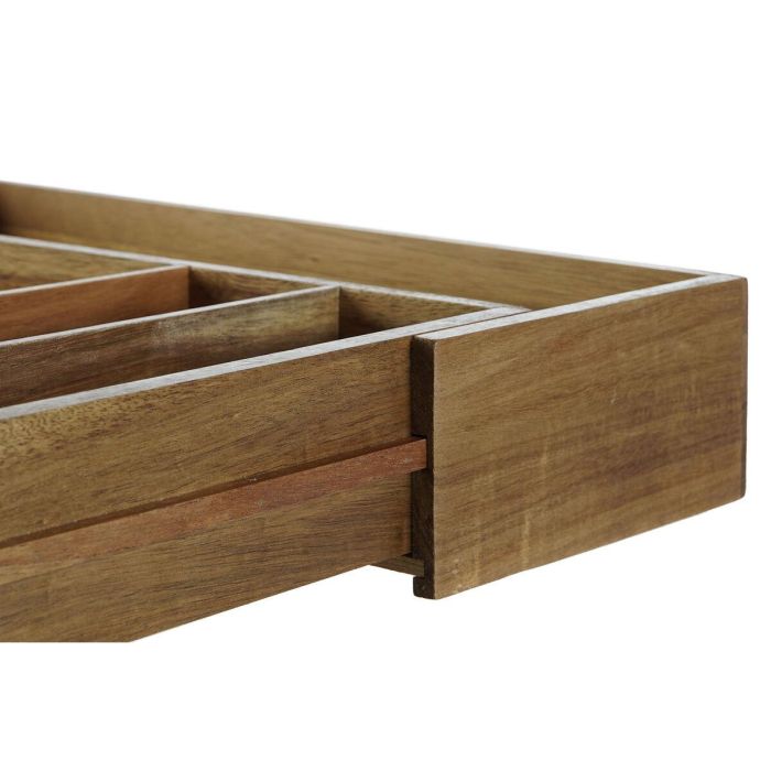 Organizador para Cubiertos DKD Home Decor Natural Acacia 35 x 30 x 7 cm 3
