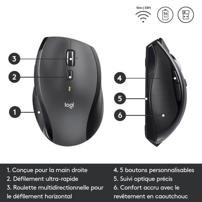 Ratón Inalámbrico Logitech Marathon M705 1000 dpi Gris Negro 1000 dpi 5 Ratón Inalámbrico Logitech Marathon M705 1000 dpi Gris Negro 1000 dpi 5