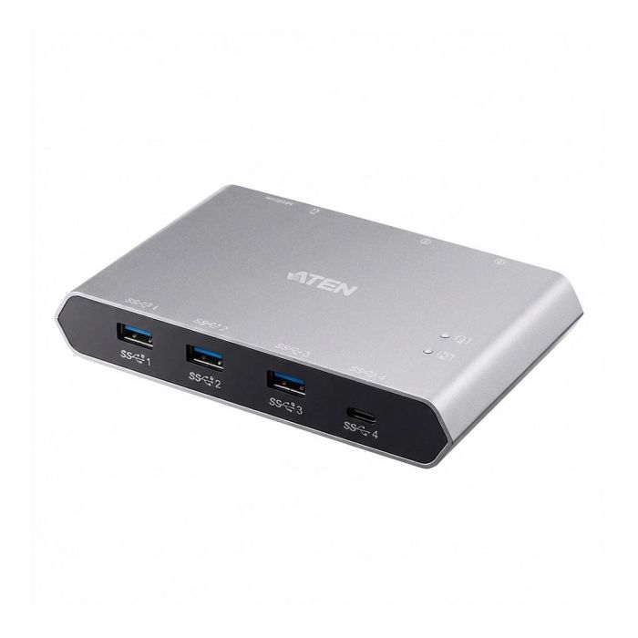 ATEN US3342 Switch de Conmutación USB-C 2x4 Sharing 10 Gbps Gen 2, Selector USB Tipo C para 2 Ordenadores y 4 Dispositivos Periféricos